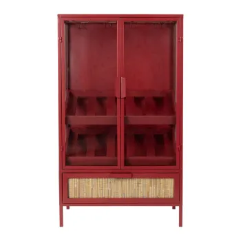 Dulap vinoteca rosu din metal numar de sticle 10, 65x103 cm Mori - Dutchbone 089e imagine
