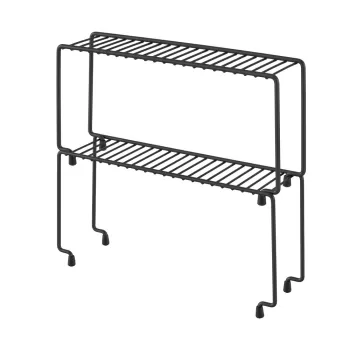 Set 2 rafturi suplimentare pentru dulapul de bucatarie Metaltex Narrow Lava, negru 6ecd imagine