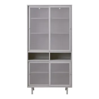 Sifonier alb din metal cu usa glisanta 90x180 cm Veep - Unique Furniture 08a3 imagine