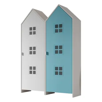 Sifonier de copii alb/albastru deschis 115x171,5 cm CASAMI BRUGES - Vipack 7756 imagine