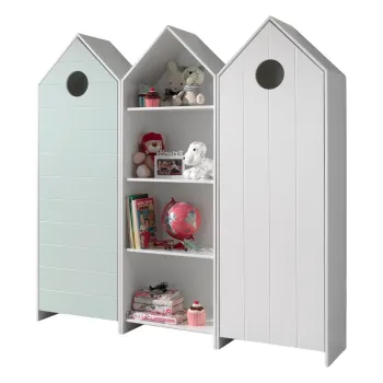 Sifonier de copii alb/albastru deschis 173x171,5 cm CASAMI - Vipack b73b imagine