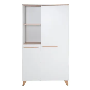 Sifonier de copii alb cu aspect de lemn de stejar 52x180x180 cm Leon - Roba 31b8 imagine