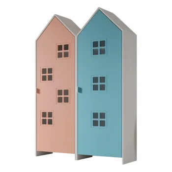 Sifonier de copii albastru deschis/roz 115x171,5x37 cm Casami - Vipack bae6 imagine