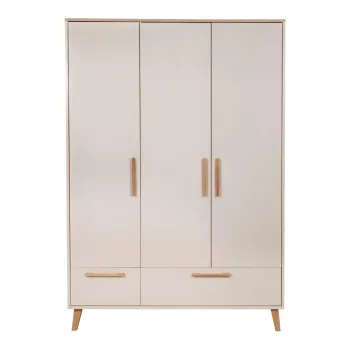 Sifonier de copii crem/in culoare naturala cu aspect de lemn de stejar 138x200x55 cm Jil - Roba 4e9e imagine