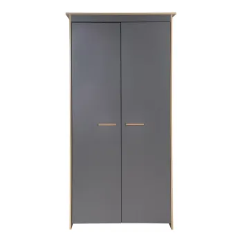 Sifonier de copii gri antracit/in culoare naturala cu aspect de lemn de stejar 50x190x96 cm Anna - Roba 989b imagine