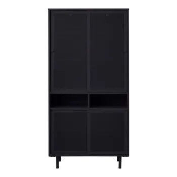 Sifonier negru din metal cu usa glisanta 90x180x40 cm Veep - Unique Furniture f3f9 imagine