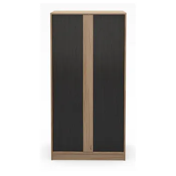 Sifonier negru/in culoare naturala cu aspect de lemn de stejar 90x180x53 cm Dennis - Marckeric 3a20 imagine