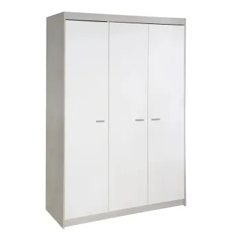 Sifonier pentru copii alb cu aspect de lemn de stejar 131x190 cm Julia - Roba eac1 imagine