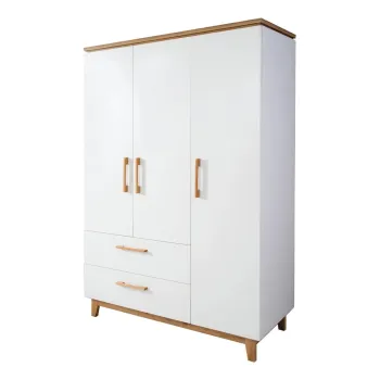 Sifonier pentru copii alb cu aspect de lemn de stejar 135x200 cm Finn - Roba c079 imagine