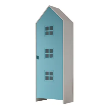 Sifonier pentru copii din lemn de pin alb-albastru 37x172 cm Casami Bruges - Vipack 4e13 imagine
