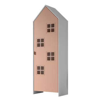 Sifonier pentru copii din lemn de pin alb-roz 37x172 cm Casami Bruges - Vipack af3d imagine