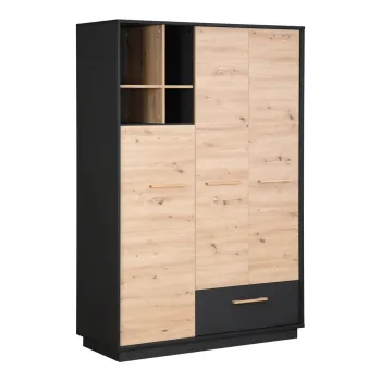 Sifonier pentru copii gri antracit/cu aspect de lemn de stejar 132x195 cm Lenn - Roba 9f73 imagine
