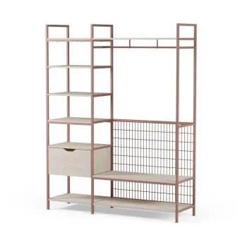 Sifonier teracota deschis din otel 140x179,5x40 cm Amara - Marckeric f5cb imagine