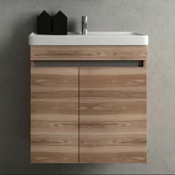 Set mobila: dulap MDF + lavoar ceramica pentru baie City 60 cm eb8a imagine