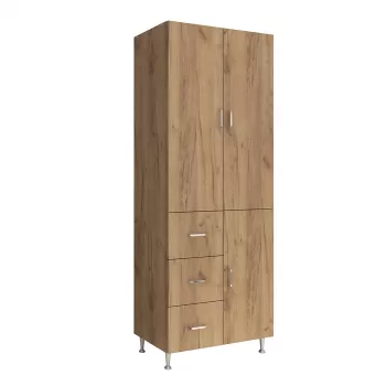 Dulap 70, 3 usi, 3 sertare, 5 rafturi, stejar, 70x35x180 cm ab66 imagine