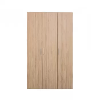 Dulap ALMA L, 3 usi, 6 rafturi, bara de haine, sonoma, 120x52x203 cm 8f41 imagine