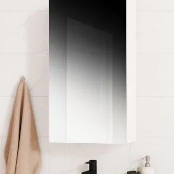 Dulap baie, 1 usa, oglinda, alb, 40x14x68 cm 1259 imagine