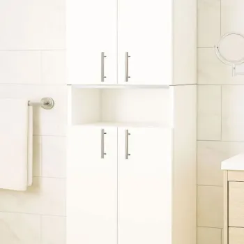 Dulap baie seria 002, 4 usi, alb, 60x31.6x166 cm 1d5b imagine