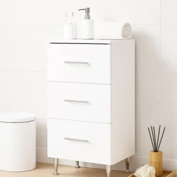 Dulap baie seria 012, front MDF, 3 sertare, alb, 40x31.5x100 cm 3911 imagine