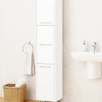 Dulap baie seria 020, 3 usi, alb, 30x30x180 cm c635 imagine