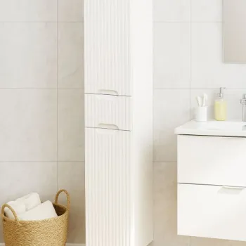 Dulap baie seria 033, front MDF, 2 usi, 1 sertar, alb, 30x31.6x180 cm c089 imagine