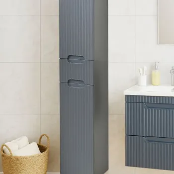 Dulap baie seria 033, front MDF, 2 usi, 1 sertar, antracit, 30x31.6x180 cm cdce imagine