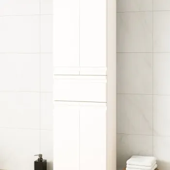 Dulap baie seria 786, front MDF, 4 usi, 1 sertar, montat, alb, 50x32x180 cm 6311 imagine