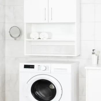 Dulap baie suspendat, 2 usi, alb, 60x25x90 cm adf4 imagine