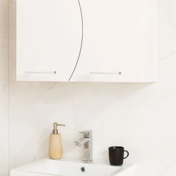 Dulap baie suspendat, front MDF, 2 usi, alb, 60x25x45 cm b2dd imagine