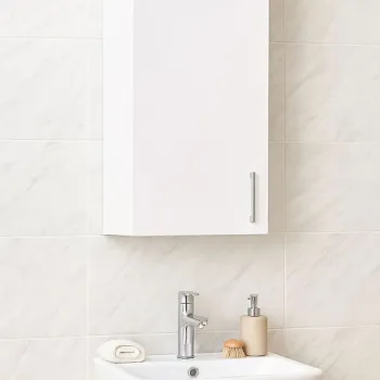 Dulap baie suspendat PROMO, 1 usa, alb, 30x21.5x68 cm cabb imagine