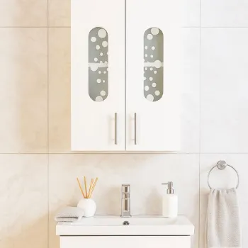 Dulap baie suspendat seria 177 LAGUNA, front MDF, 2 usi, alb, 30x21.5x68 cm fe80 imagine