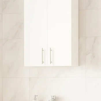 Dulap baie suspendat VERONA, front MDF, 2 usi, alb, 50x21.5x68 cm 97e9 imagine