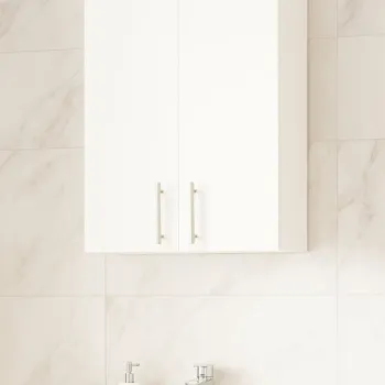 Dulap baie suspendat VERONA, front MDF, 2 usi, alb, 55x21.5x68 cm 9061 imagine