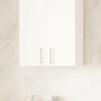 Dulap baie suspendat VERONA, front MDF, 2 usi, alb, 60x21.5x68 cm 5c1a imagine