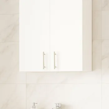 Dulap baie suspendat VERONA, front MDF, 2 usi, alb, 65x21.5x68 cm e776 imagine