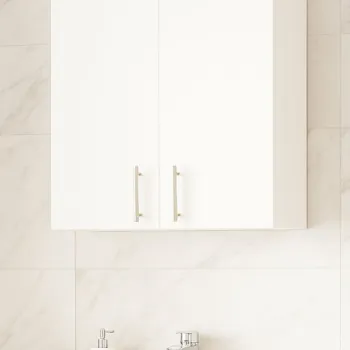 Dulap baie suspendat VERONA, front MDF, 2 usi, alb, 70x21.5x68 cm d2ab imagine