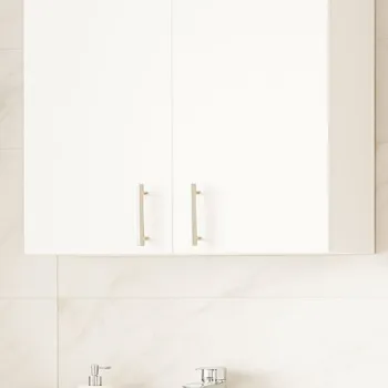 Dulap baie suspendat VERONA, front MDF, 2 usi, alb, 80x21.5x68 cm a191 imagine