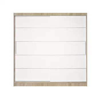 Dulap CORFU 03, usi glisante, corp sonoma + usi alb, 200x60x200 cm c471 imagine