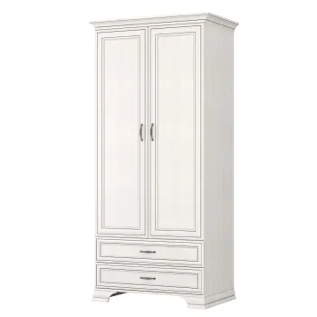 Dulap cu 2 usi si 2 sertare TIFFANY II, cu bara haine, crem fineline, 99x62,4x212,1 cm dcc4 imagine