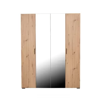 Dulap ECONO, oglinzi, 4 usi, 4 rafturi, bara de haine, artisan, 160x50x206 cm 32b4 imagine