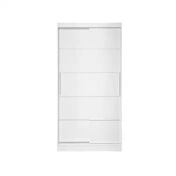 Dulap KOSS 03, cu usi glisante, alb, 100x60x200 cm fe84 imagine