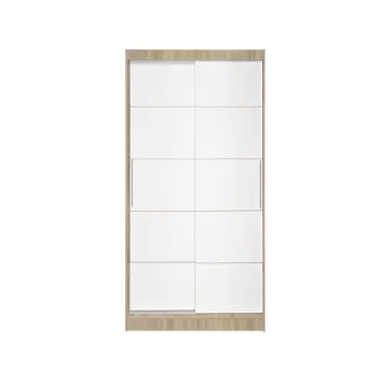 Dulap KOSS 03, cu usi glisante, corp sonoma + usi alb, 100x60x200 cm eb2f imagine