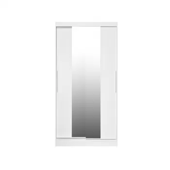 Dulap KOSS 04, cu usi glisante si oglinda, alb, 100x60x200 cm a38e imagine