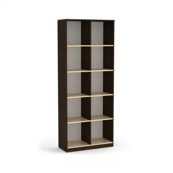 Dulap KSC-2, 10 rafturi, wenge + mesteacan, 83x36x205 cm fe7b imagine