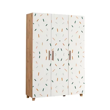 Dulap LEVA HEDERA LINE, 3 usi, pin atlantic + alb, 120x48x189 cm 9f8c imagine