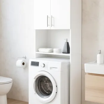 Dulap masina de spalat, 2 usi, alb, 64x25x195 cm f4f3 imagine