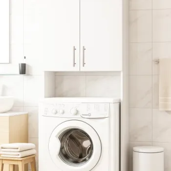 Dulap masina de spalat, 2 usi, alb, 64x30x195 cm bc90 imagine