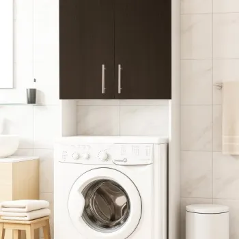 Dulap masina de spalat, 2 usi, alb + wenge, 64x30x195 cm 470c imagine