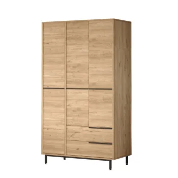 Dulap ON15-S, 3 usi, 2 sertare, nuc, 112,2x55x195,6 cm 1b95 imagine