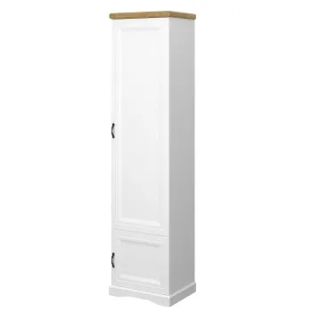 Dulap RIVA, 2 usi, 5 rafturi, alb + stejar harbor, 52,4x41x212,6 cm 182c imagine